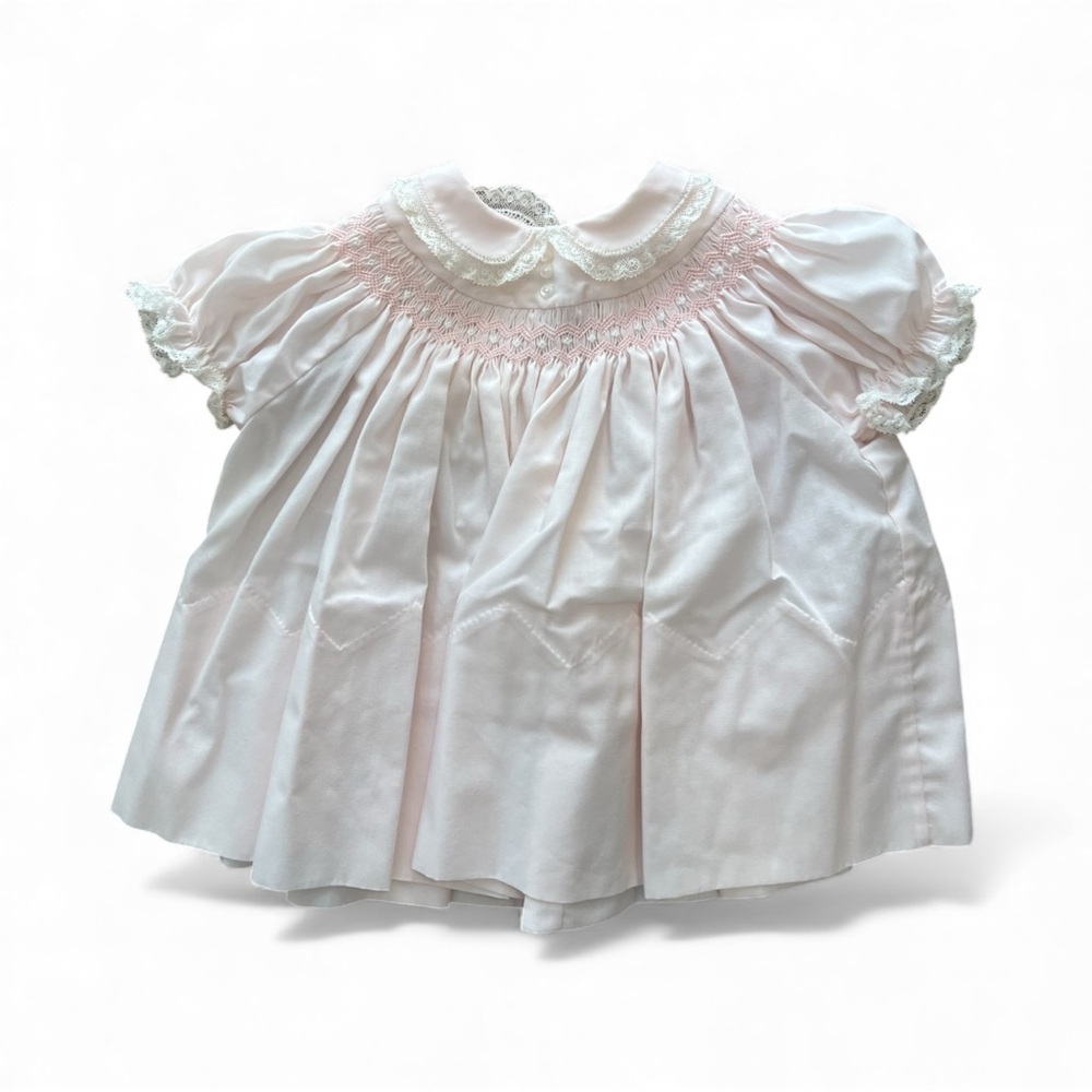 Vintage Pink Smocked Baby Dress